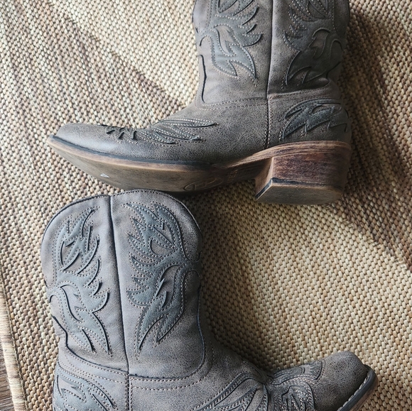 Roper Gray Western Cowboy Boots - Picture 7 of 8